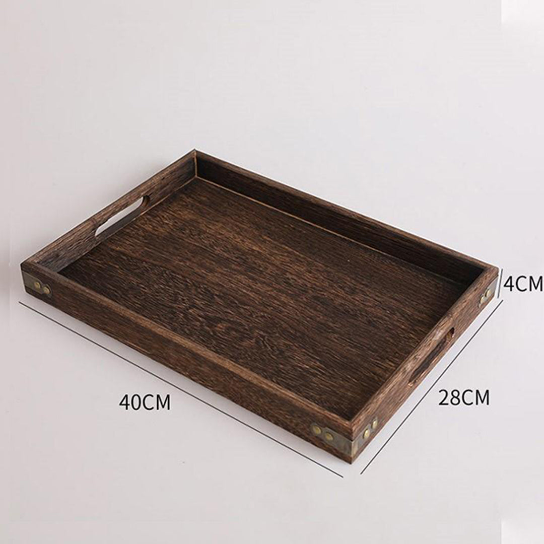 Soga 2 X Large Walnut Rectangle Wooden Tray Breakfast Dinner Serving Board Tea Set Holder Kitchen Home Decor