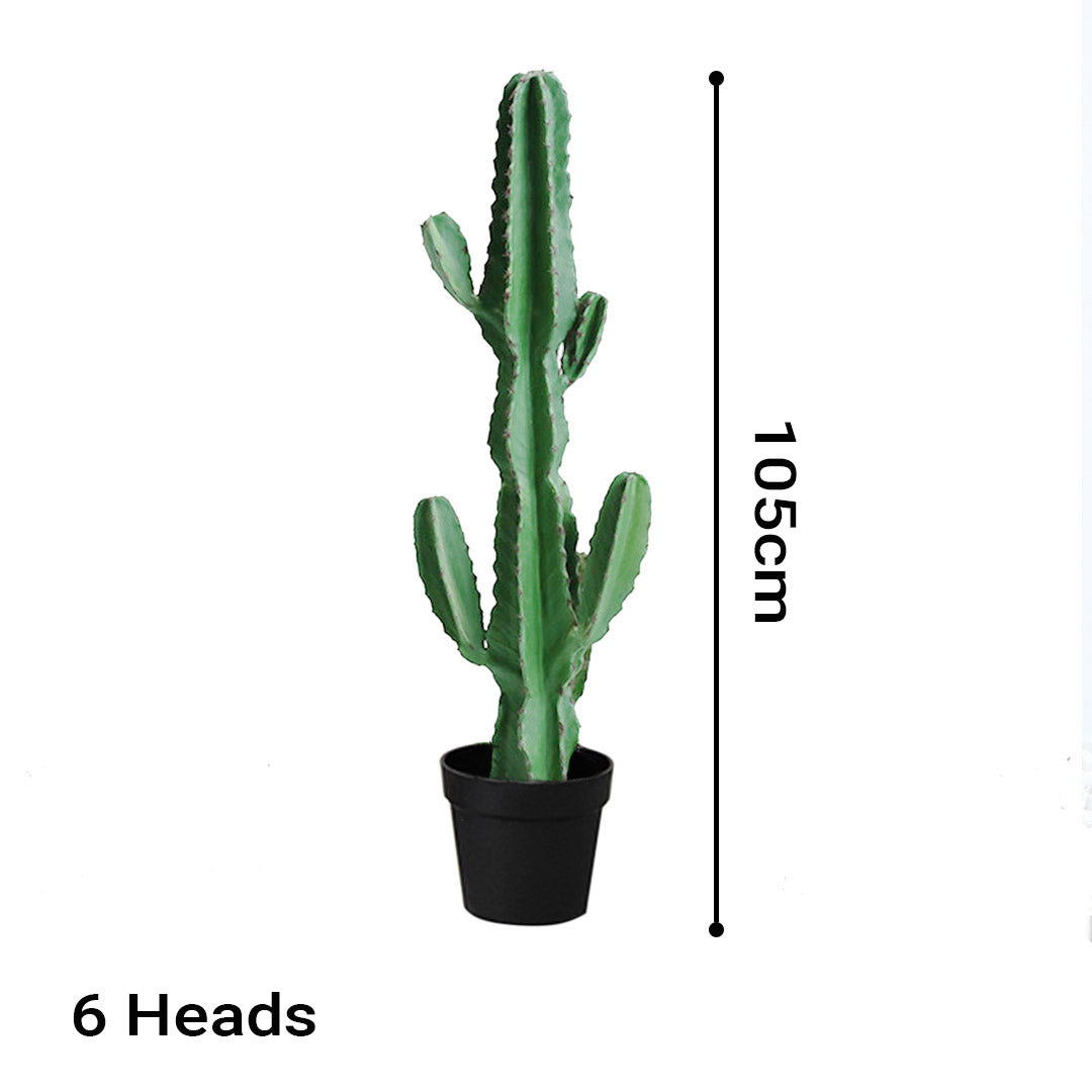 105cm Green Artificial Indoor Cactus Tree Fake Plant Simulation Decorative 6 Heads