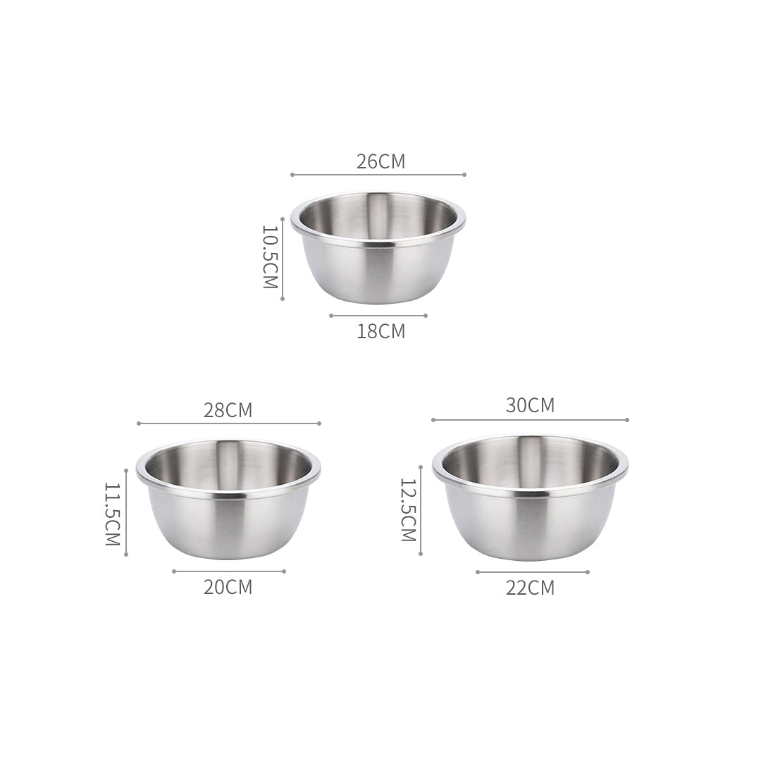 Soga 2 X 3 Pcs Deepen Matte Stainless Steel Stackable Baking Washing Mixing Bowls Set Food Storage Basin