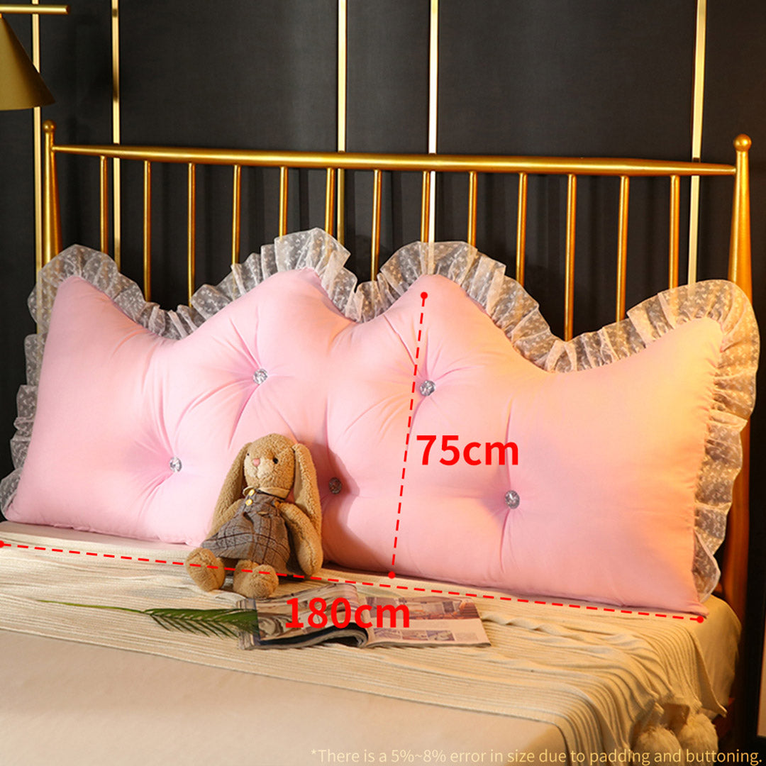 Soga 4 X 180cm Pink Princess Bed Pillow Headboard Backrest Bedside Tatami Sofa Cushion With Ruffle Lace Home Decor