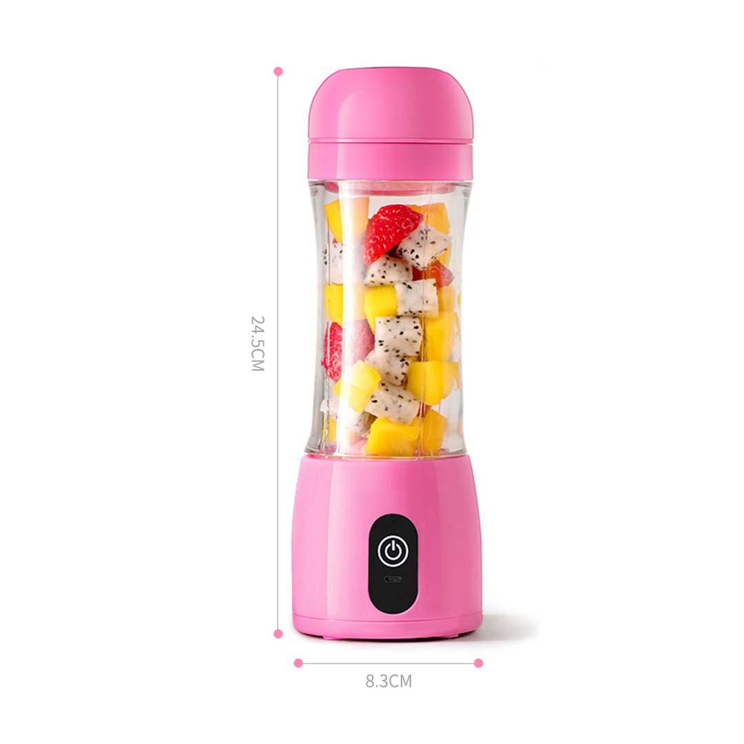Soga 2 X 380ml Portable Mini Usb Rechargeable Handheld Fruit Mixer Juicer Pink