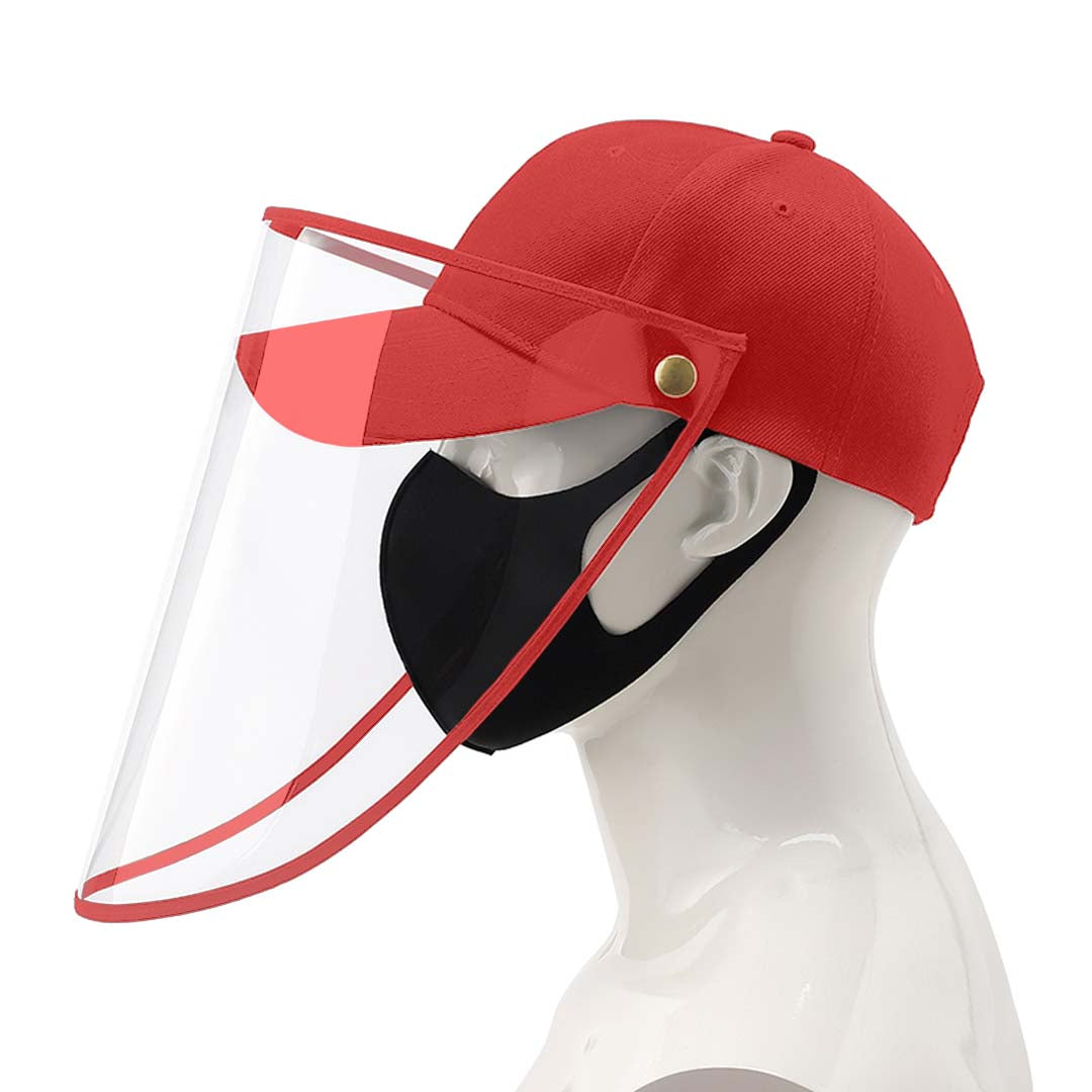 4 X Outdoor Protection Hat Anti Fog Pollution Dust Protective Cap Full Face Hd Shield Cover Kids Red