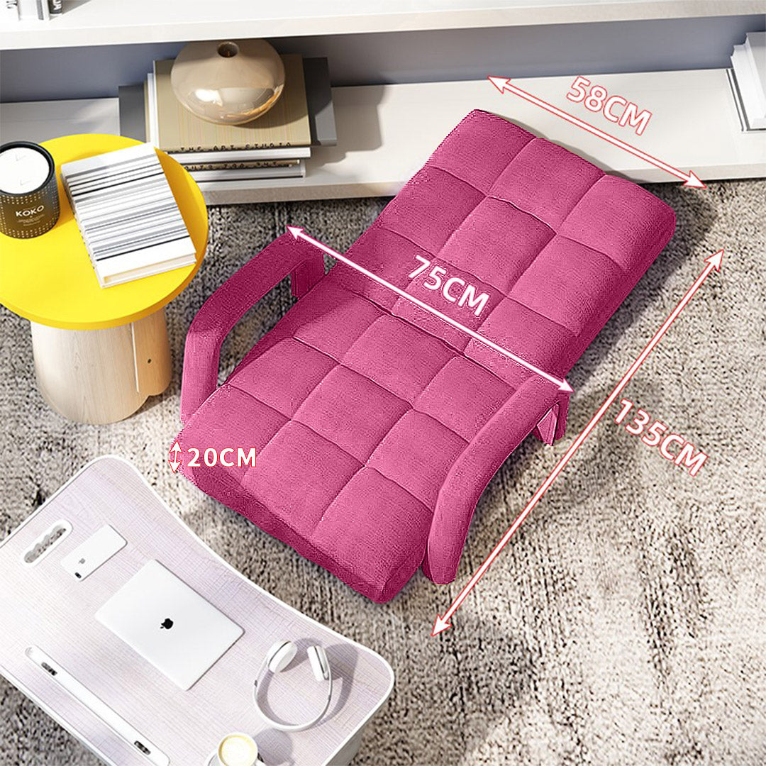 Soga 4 X Foldable Lounge Cushion Adjustable Floor Lazy Recliner Chair With Armrest Pink