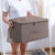 Coffee Large Portable Double Zipper Storage Box Moisture Proof Clothes Basket Foldable Home Organiser