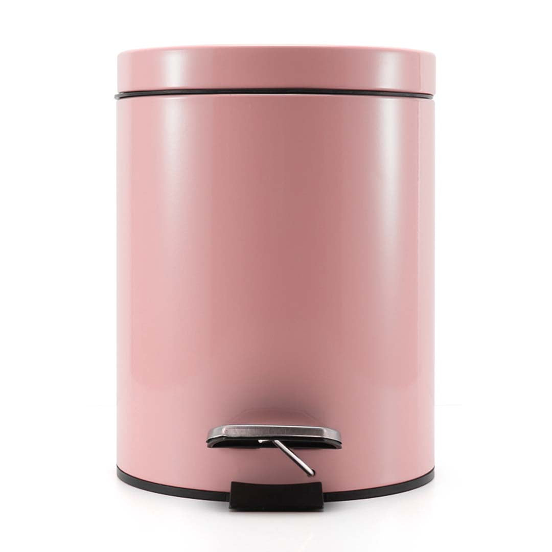 Soga 4 X 12 L Foot Pedal Stainless Steel Rubbish Recycling Garbage Waste Trash Bin Round Pink