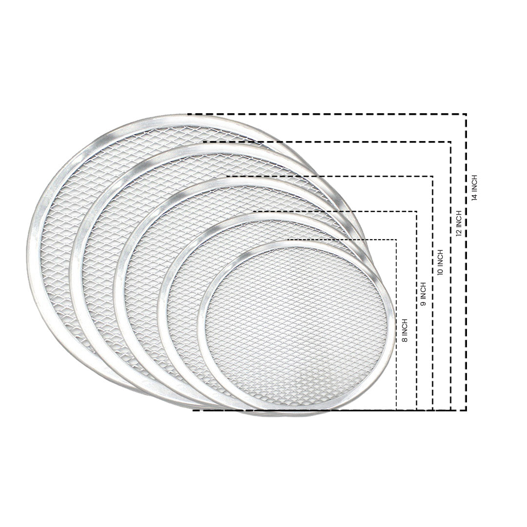 Soga Round Seamless Aluminium Nonstick Commercial Grade Pizza Screen Baking Pan Set