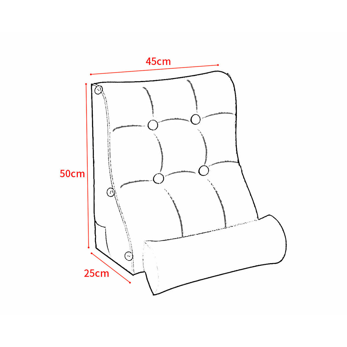 Soga 2 X 45cm Grey Triangular Wedge Lumbar Pillow Headboard Backrest Sofa Bed Cushion Home Decor