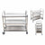 Soga 3 Tier 81x46x85cm Stainless Steel Kitchen Dinning Food Cart Trolley Utility Round Small