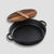 Soga 2 X 33cm Round Cast Iron Pre Seasoned Deep Baking Pizza Frying Pan Skillet With Wooden Lid