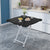 Black Minimalist Cat Ear Folding Table Indoor Outdoor Portable Stall Desk Home Decor