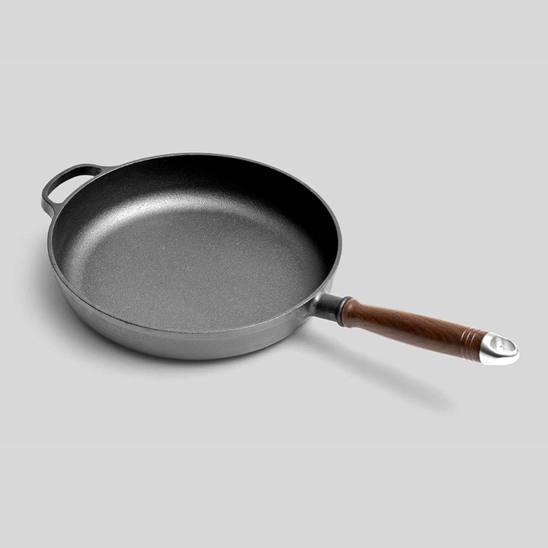 Soga 2 X 29cm Round Cast Iron Frying Pan Skillet Steak Sizzle Platter With Helper Handle