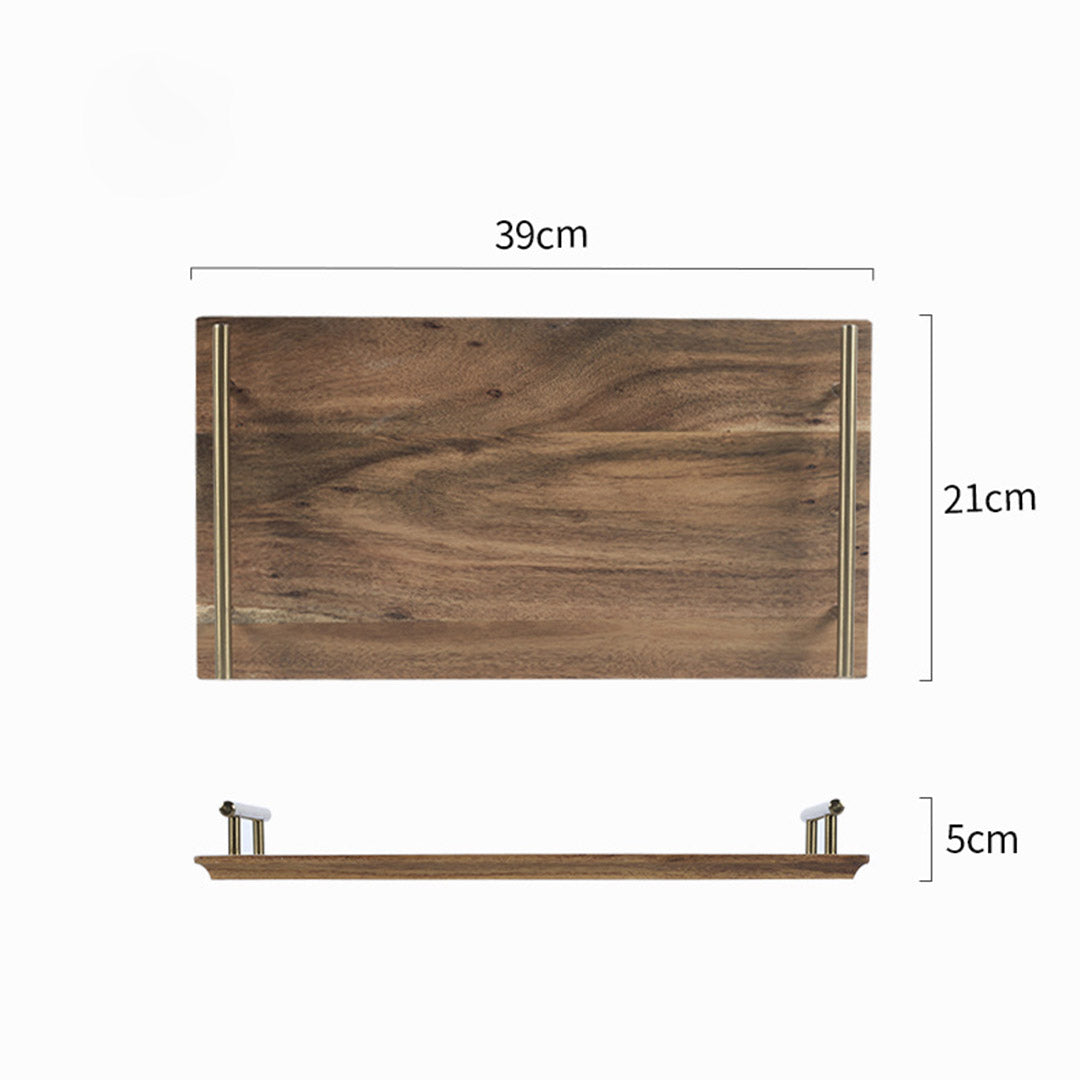 Soga 39cm Brown Rectangle Wooden Acacia Food Serving Tray Charcuterie Board Home Decor