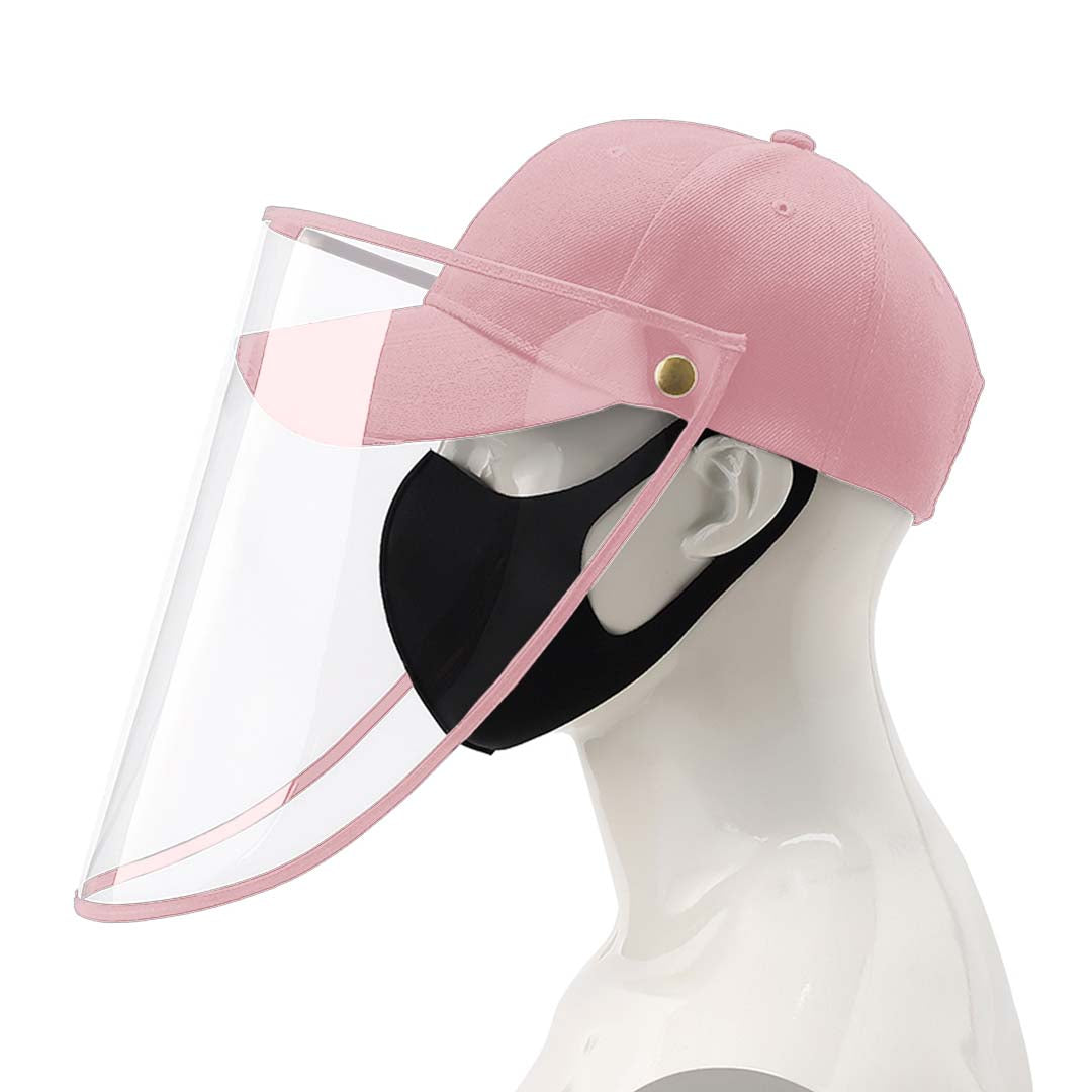 Outdoor Protection Hat Anti Fog Pollution Dust Protective Cap Full Face Hd Shield Cover Kids Pink