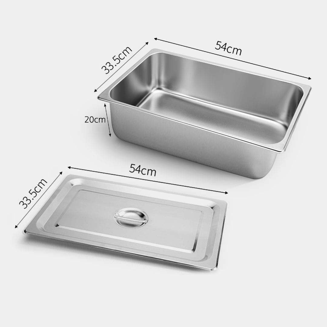 Soga 6 X Gastronorm Gn Pan Full Size 1/1 Gn Pan 20cm Deep Stainless Steel Tray With Lid