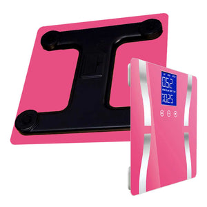 Soga 2 X Glass Lcd Digital Body Fat Scale Bathroom Electronic Gym Water Weighing Scales Pink