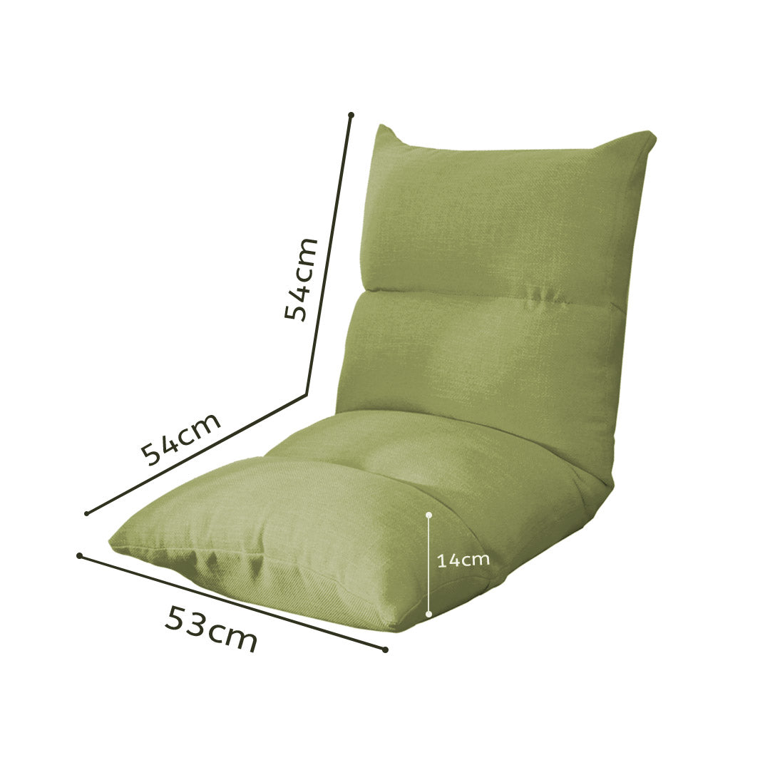 Soga 2 X Lounge Floor Recliner Adjustable Lazy Sofa Bed Folding Game Chair Yellow Green