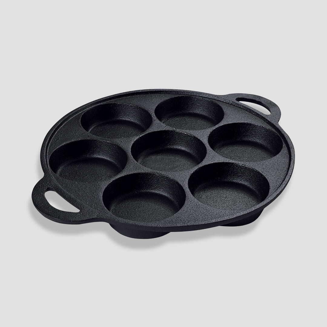 Soga 2 X 31.5cm Cast Iron Takoyaki Fry Pan Octopus Balls Maker 7 Hole Cavities Grill Mold