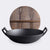 Soga 2 X 36 Cm Commercial Cast Iron Wok Fry Pan With Wooden Lid Fry Pan