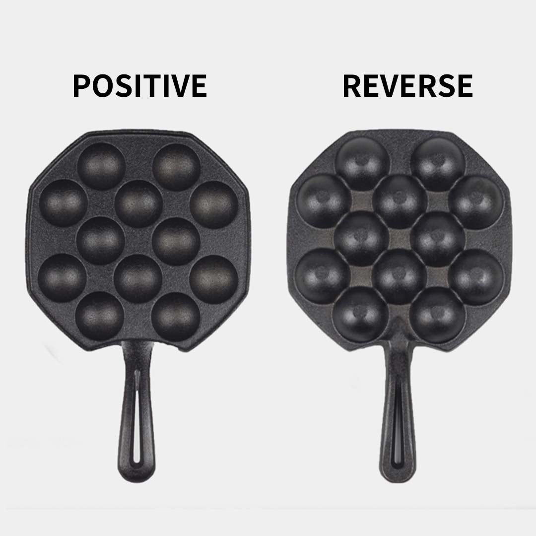 Soga 2 X 18 Cm Cast Iron Takoyaki Fry Pan Octopus Balls Maker 12 Hole Cavities Grill Mold