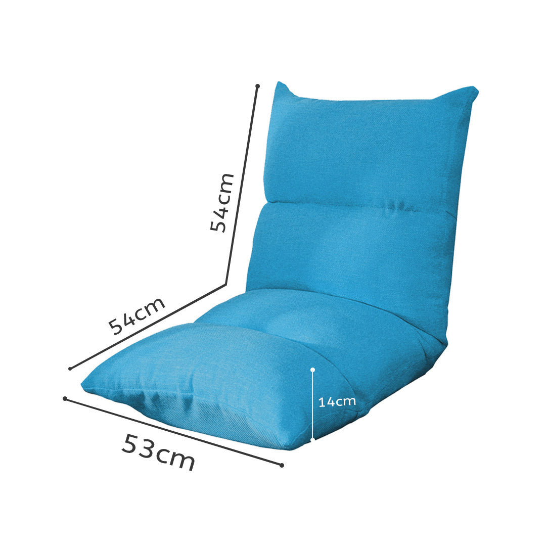 Soga 2 X Lounge Floor Recliner Adjustable Lazy Sofa Bed Folding Game Chair Blue