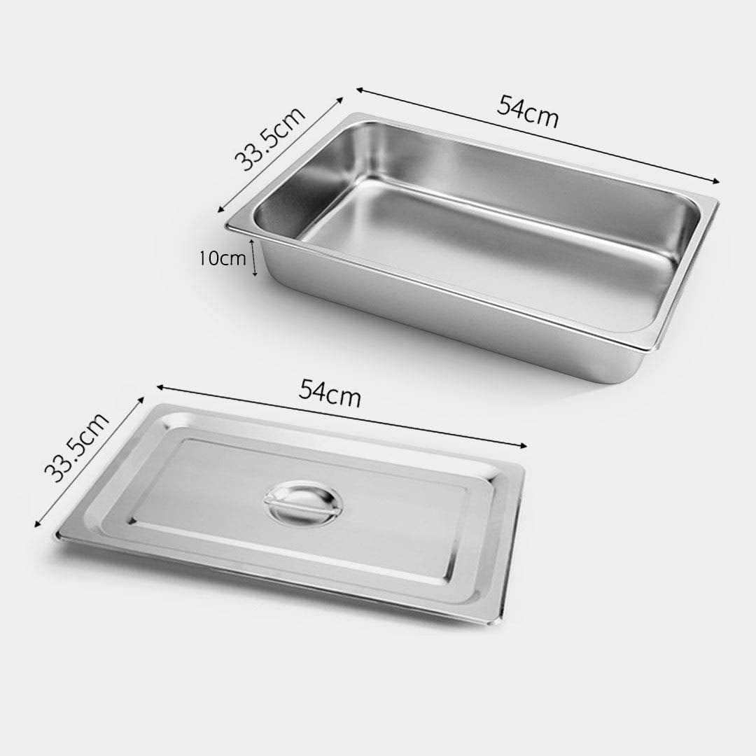 Soga 12 X Gastronorm Gn Pan Full Size 1/1 Gn Pan 10cm Deep Stainless Steel Tray With Lid