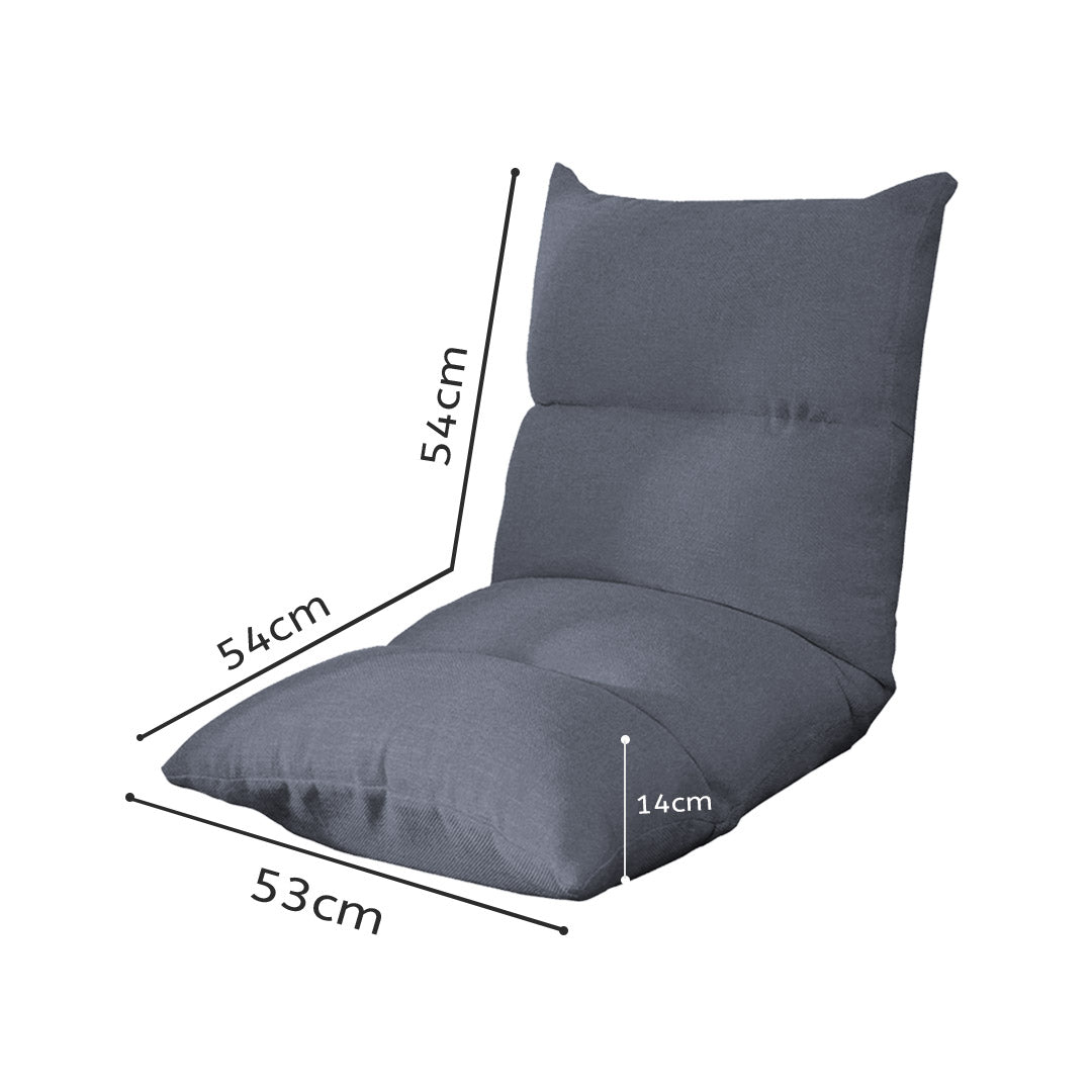Soga 2 X Lounge Floor Recliner Adjustable Lazy Sofa Bed Folding Game Chair Grey