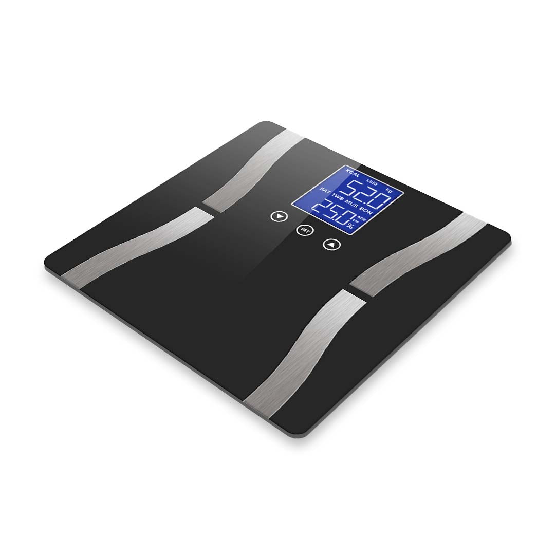 Soga 2 X Glass Lcd Digital Body Fat Scale Bathroom Electronic Gym Water Weighing Scales Black/Purple