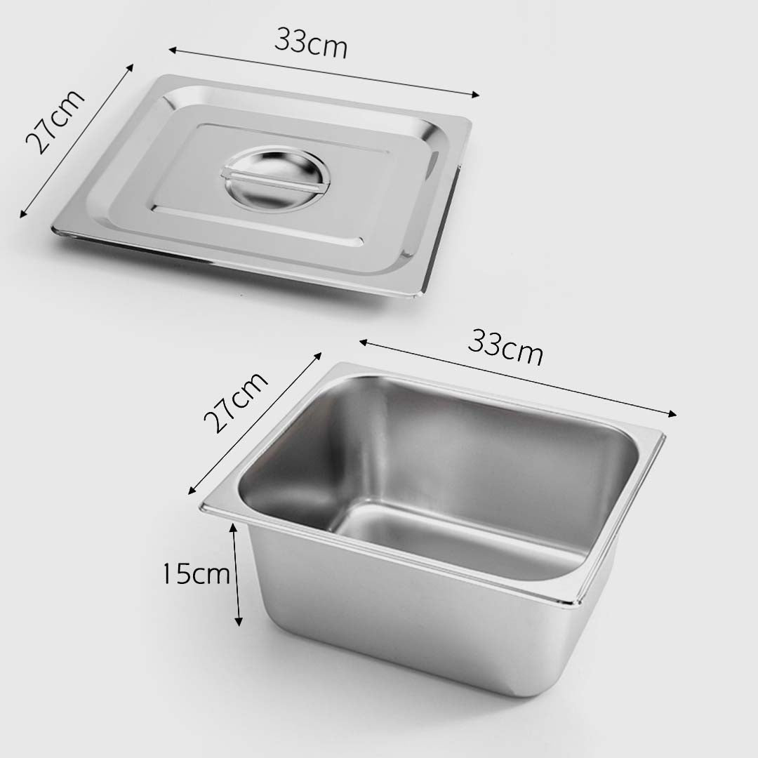 Soga Gastronorm Gn Pan Full Size 1/2 Gn Pan 15cm Deep Stainless Steel With Lid