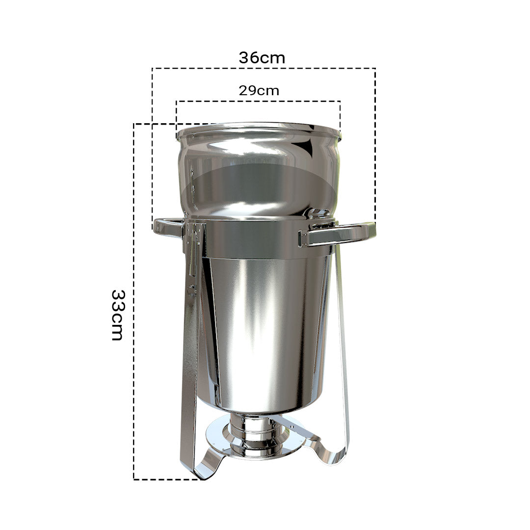 Soga 2 X 11 L Round Stainless Steel Soup Warmer Marmite Chafer Full Size Catering Chafing Dish