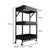 Soga 2 X 3 Tier Steel Black Foldable Kitchen Cart Multi Functional Shelves Portable Storage Organizer With Wheels