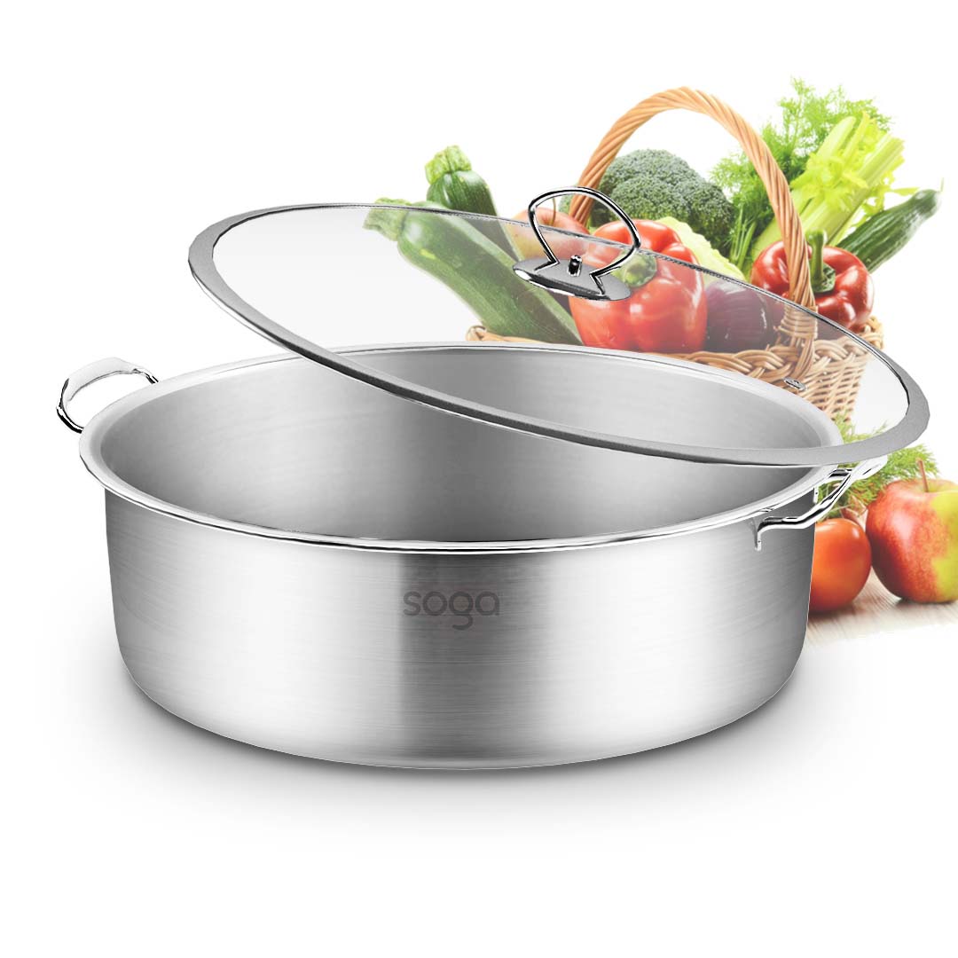 Soga 2 X Stainless Steel 28cm Casserole With Lid Induction Cookware