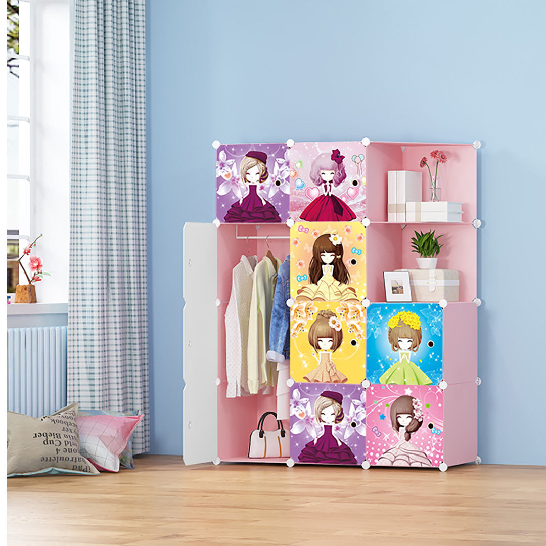 10 Cubes Princess Design Portable Wardrobe Divide-Grid Modular Storage Organiser Foldable Closet