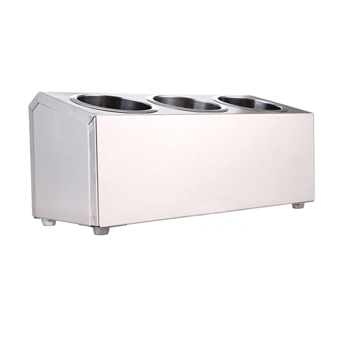 Soga 18/10 Stainless Steel Commercial Conical Utensils Cutlery Holder With 3 Holes