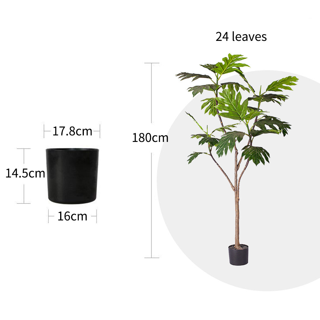 Soga 4 X 180cm Artificial Natural Green Split Leaf Philodendron Tree Fake Tropical Indoor Plant Home Office Decor