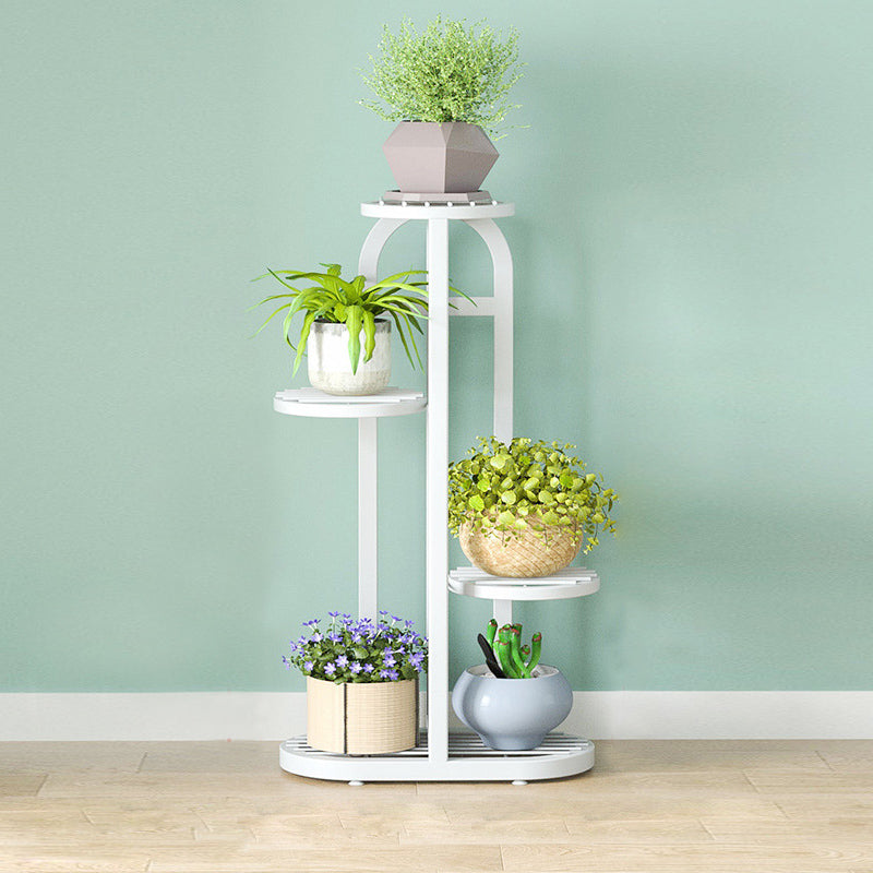 Soga 2 X 4 Tier 5 Pots White Round Metal Plant Rack Flowerpot Storage Display Stand Holder Home Garden Decor