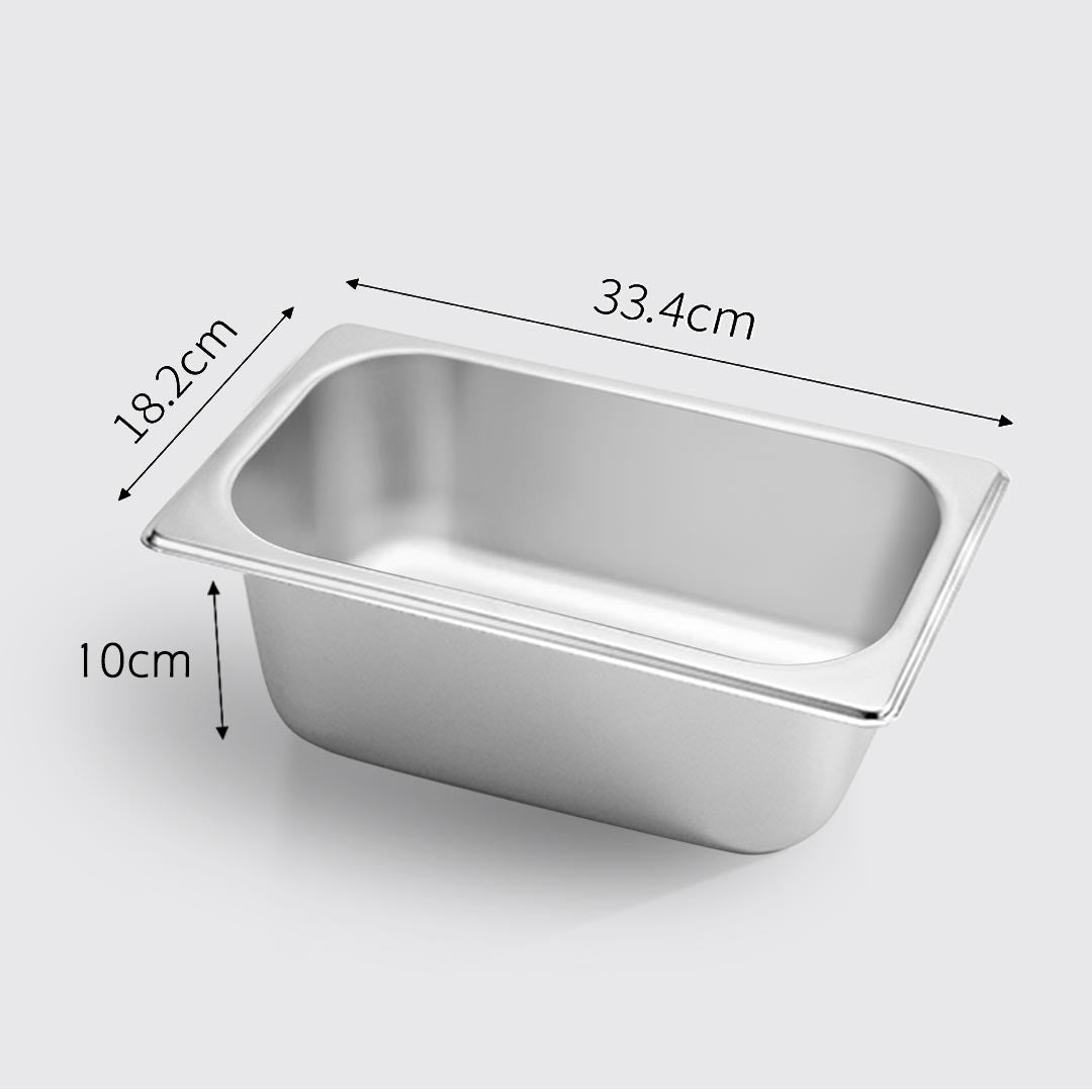 Soga 2 X Gastronorm Gn Pan Full Size 1/3 Gn Pan 10cm Deep Stainless Steel Tray