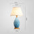 Soga 4 X Textured Ceramic Oval Table Lamp With Gold Metal Base Blue