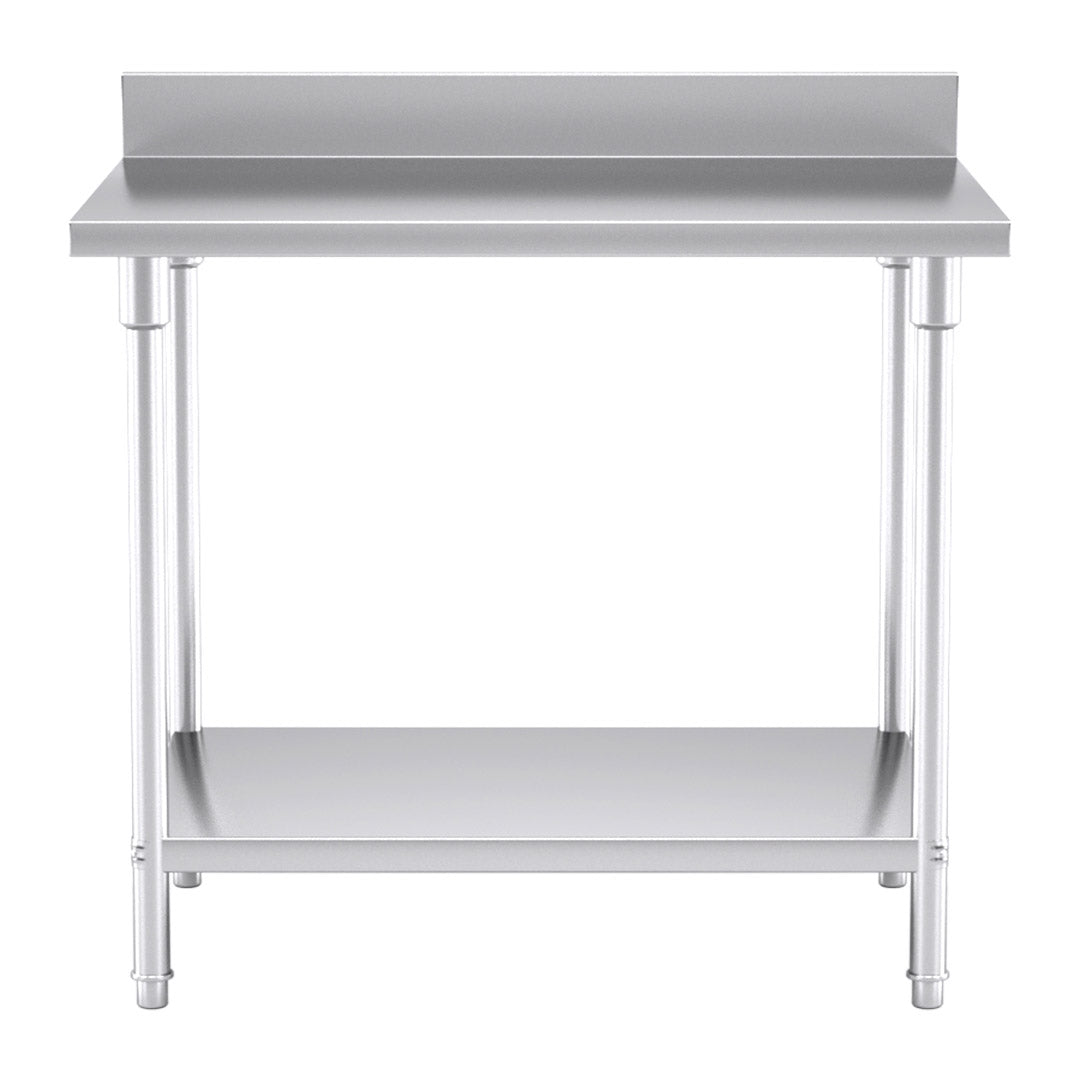 Soga Commercial Catering Kitchen Stainless Steel Prep Work Bench Table With Back Splash 100*70*85cm