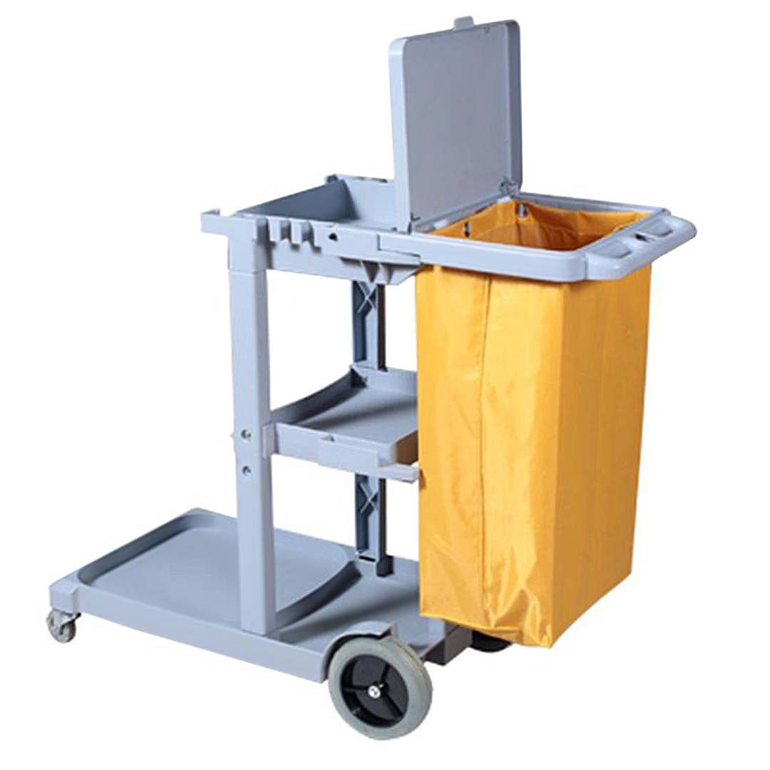 Soga 2 X 3 Tier Multifunction Janitor Cleaning Waste Cart Trolley And Waterproof Bag With Lid