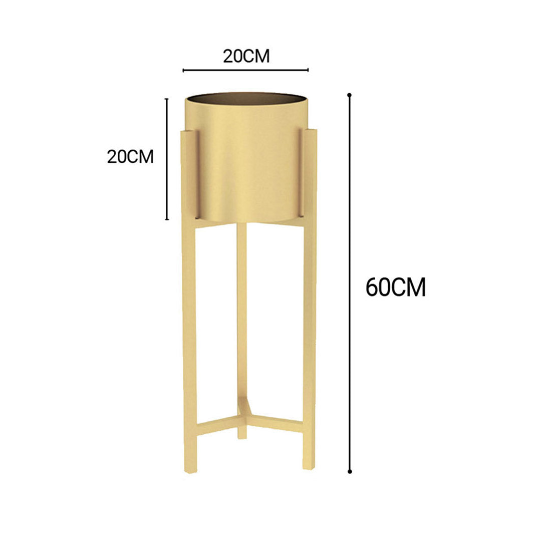 Soga 2 X 60cm Gold Metal Plant Stand With Flower Pot Holder Corner Shelving Rack Indoor Display