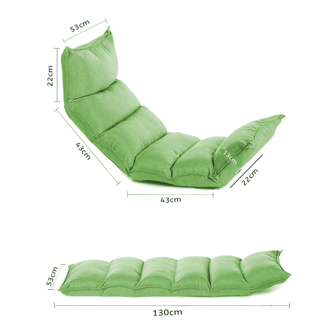 Soga Foldable Tatami Floor Sofa Bed Meditation Lounge Chair Recliner Lazy Couch Green