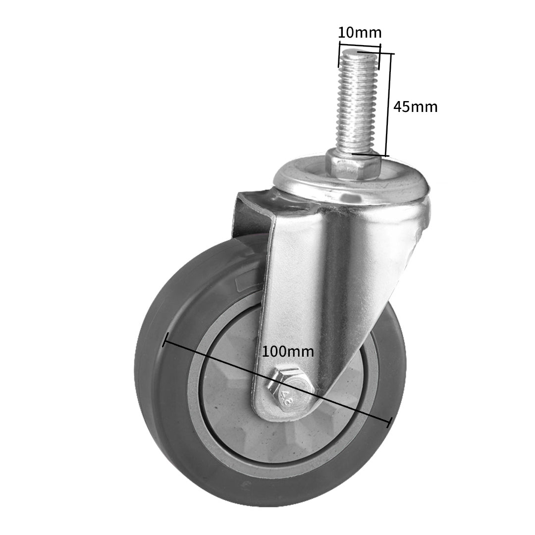 2X 4" Heavy Duty Polyurethane Swivel Castor Wheels
