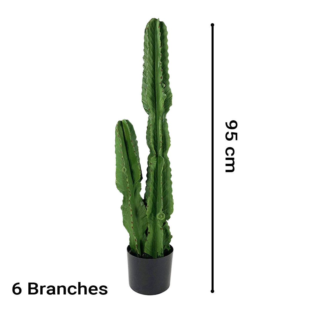 Soga 95cm Green Artificial Indoor Cactus Tree Fake Plant Simulation Decorative 2 Heads