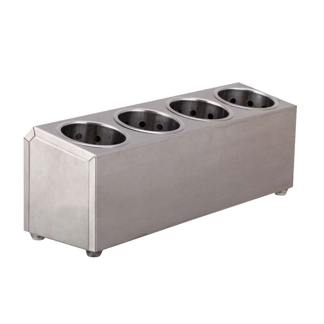 2X 18/10 Stainless Steel Commercial Conical Utensils Cutlery Holder with 4 Holes