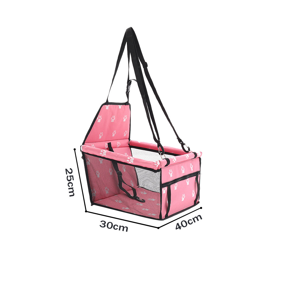 Soga 2 X Waterproof Pet Booster Car Seat Breathable Mesh Safety Travel Portable Dog Carrier Bag Pink