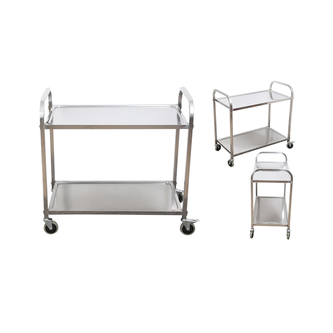 Soga 2 X 2 Tier 95x50x95cm Stainless Steel Kitchen Dining Food Cart Trolley Utility Large
