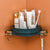 Soga Green 360 Degree Wall Mounted Rotating Bathroom Organiser Corner Vanity Rack Toilet Adhesive Storage Shelf