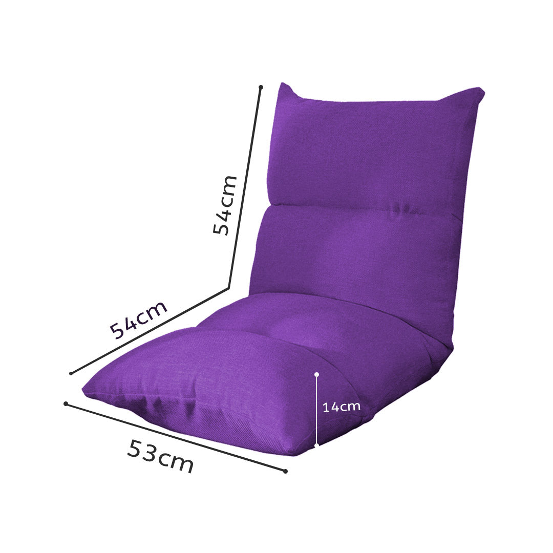 Soga 2 X Lounge Floor Recliner Adjustable Lazy Sofa Bed Folding Game Chair Purple