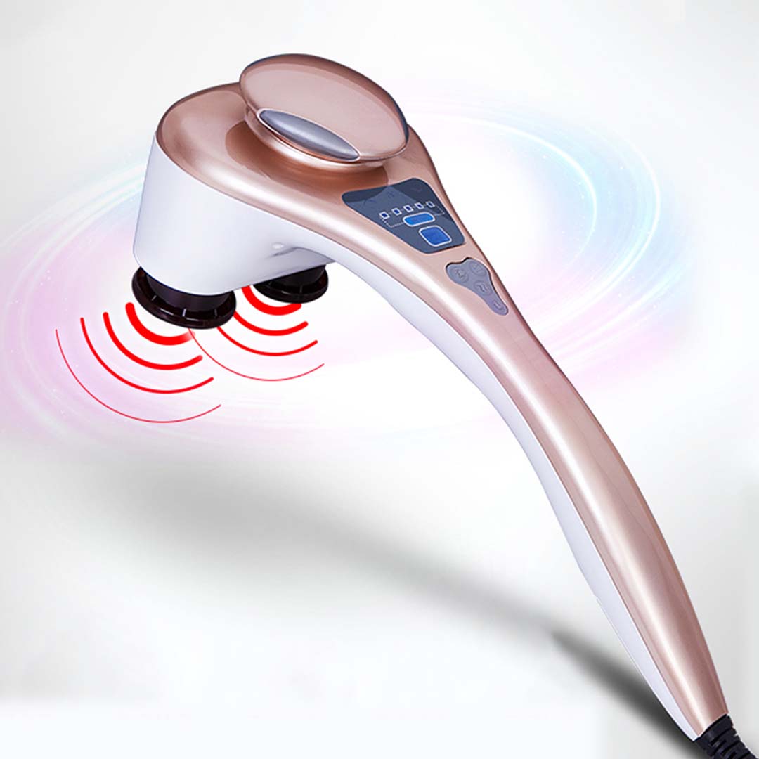 Soga 2 X Portable Handheld Massager Soothing Heat Stimulate Blood Flow Shoulder 4 Heads