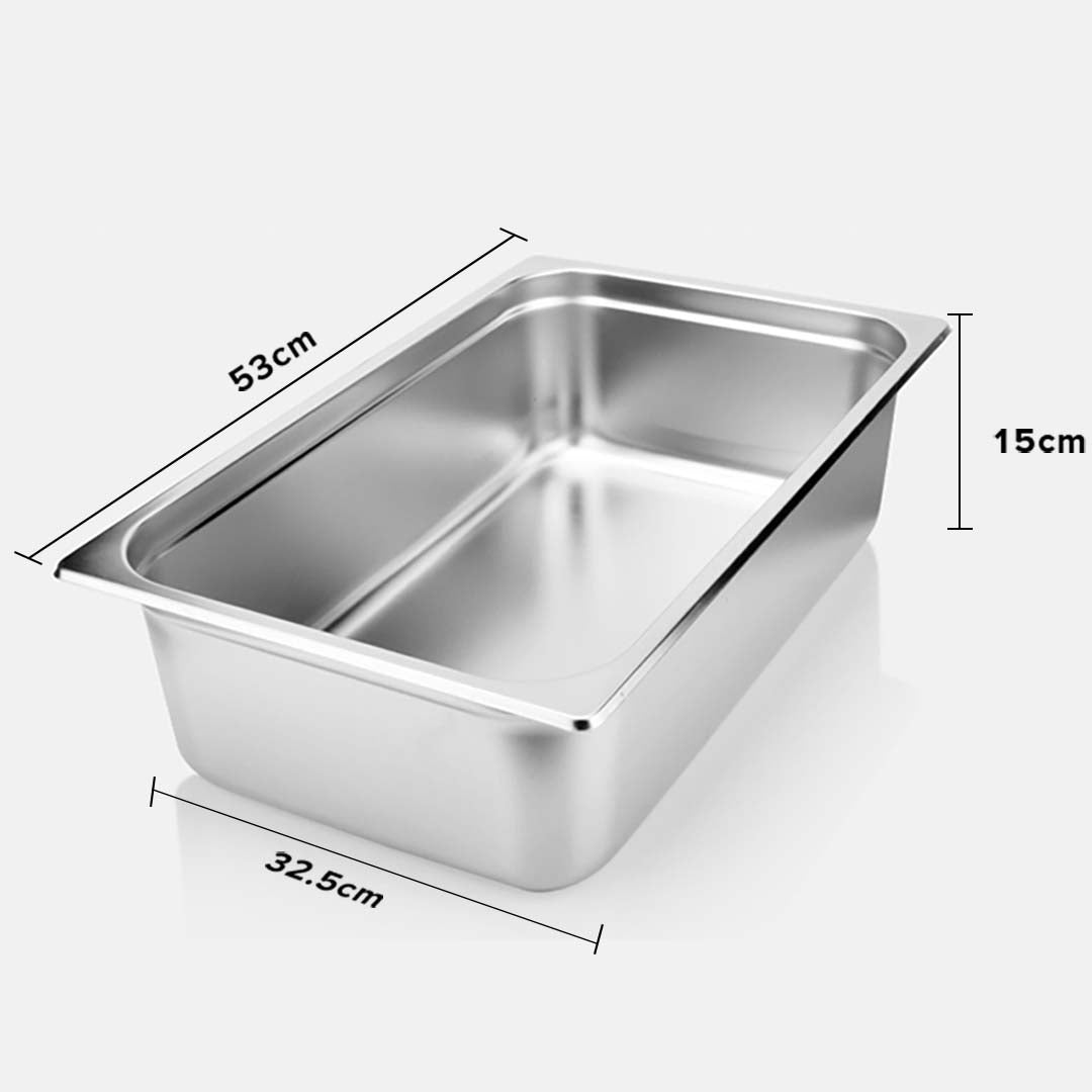 Soga 4 X Gastronorm Gn Pan Full Size 1/1 Gn Pan 15cm Deep Stainless Steel Tray With Lid